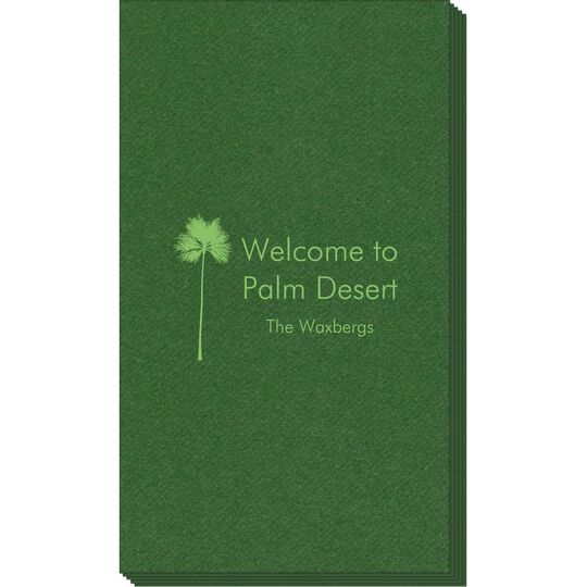 Palm Tree Silhouette Linen Like Guest Towels